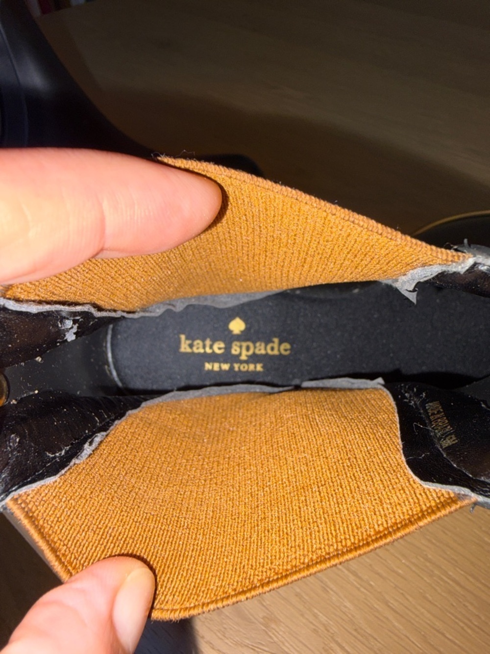 Kate Spade Black Chelsea Rain Boots with Leopard Accent - Picture 3 of 5